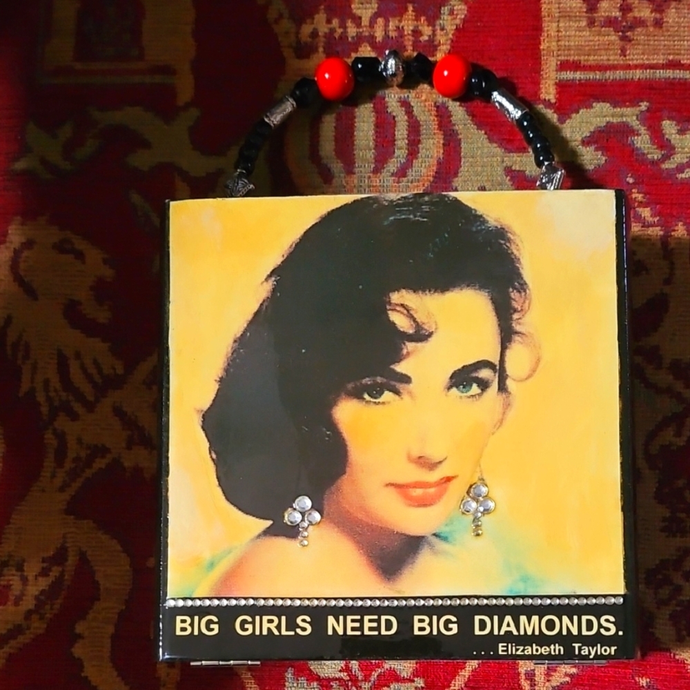 Elizabeth Taylor Inspired Black and Red Handbag